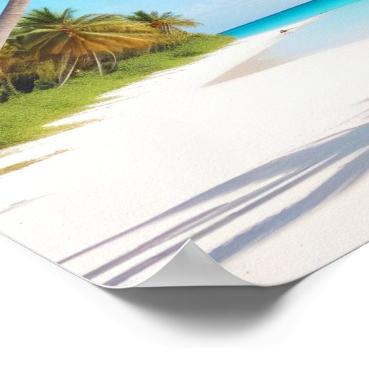 Strandlandschap Tropisch eiland Ontspannen Rustig Poster (Hoek)