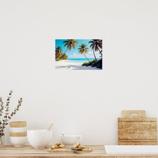 Strandlandschap Tropisch eiland Ontspannen Rustig Poster (Keuken)