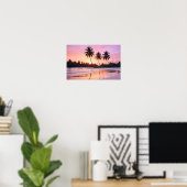 Strandlandschap Tropische zonsondergangschemering  Poster (Thuiskantoor)