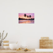 Strandlandschap Tropische zonsondergangschemering  Poster (Keuken)