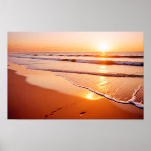 Strandlandschap Tropische zonsondergangschemering  Poster