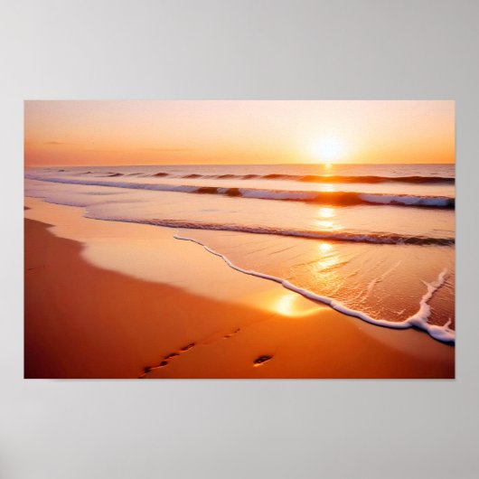 Strandlandschap Tropische zonsondergangschemering  Poster (Voorkant)