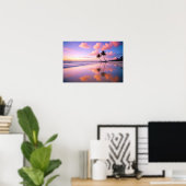 Strandlandschap Tropische zonsondergangschemering  Poster (Thuiskantoor)