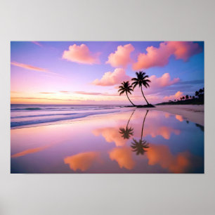 Strandlandschap Tropische zonsondergangschemering  Poster