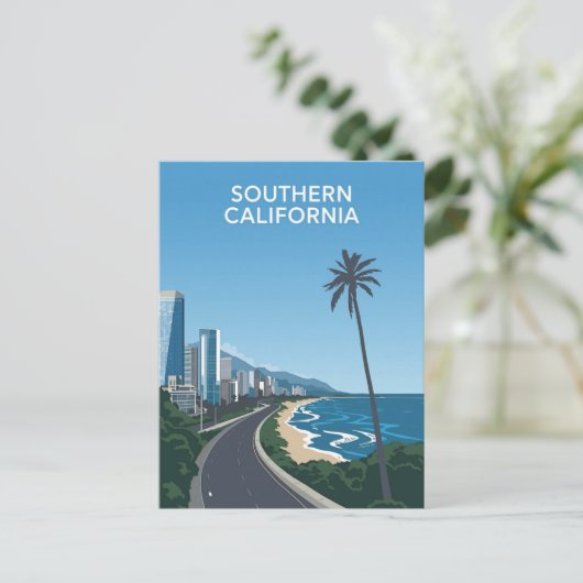 Strandlandschap van Zuid-Californië Briefkaart (Staand voorkant)