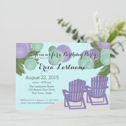 Strandlantaarns en Adirondack stoelen Kaart (Staand voorkant)