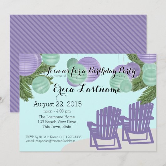 Strandlantaarns en Adirondack stoelen Kaart (Voorkant / Achterkant)