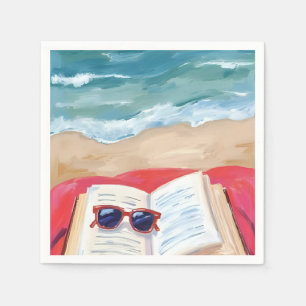 Strandleesboek   Oceaangolven Watercolor Schilderi Servet
