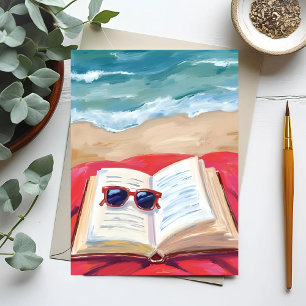 Strandleesboek Oceaangolven Waterverfschilderij Briefkaart