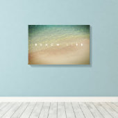 Strandleven Aruba Zand Blauwe Oceaan Canvas Afdruk (Insitu (Houten vloer))