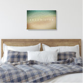 Strandleven Aruba Zand Blauwe Oceaan Canvas Afdruk (Insitu (Slaapkamer))