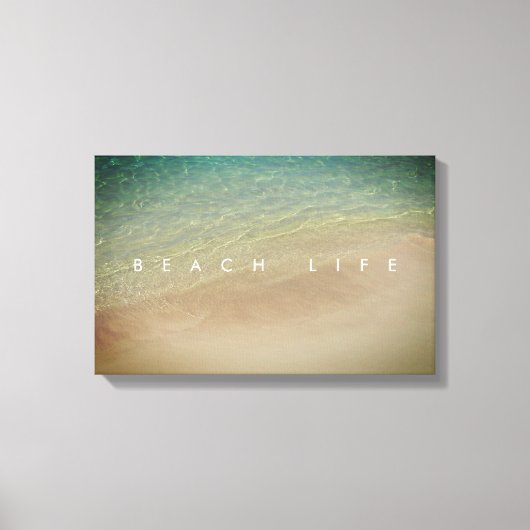 Strandleven Aruba Zand Blauwe Oceaan Canvas Afdruk (Voorkant)