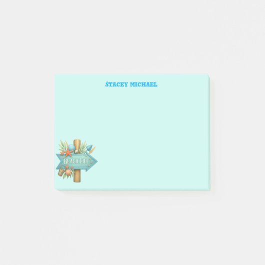 Strandleven bord post-it notitie lichtblauw post-it® notes (Voorkant)