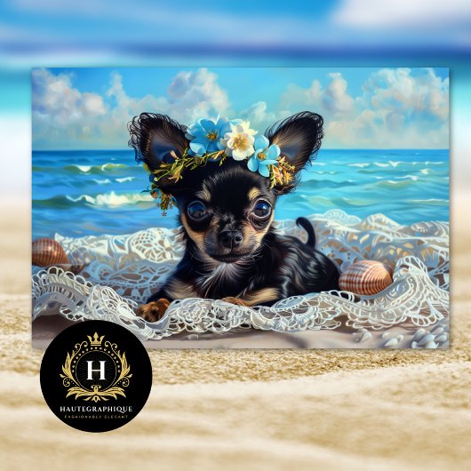 Strandleven Chihuahua puppy decoupage Tissuepapier