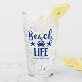 Strandleven Citaat Nautisch Kust Zomer Blauw Glas