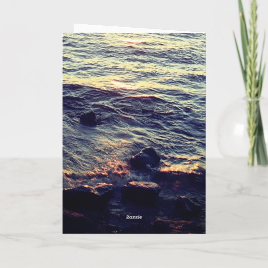 Strandleven Citaten Golven Oceaan Zonsondergang Wa Feestdagen Kaart (Achterkant)