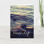 Strandleven Citaten Golven Oceaan Zonsondergang Wa Feestdagen Kaart (Voorkant)