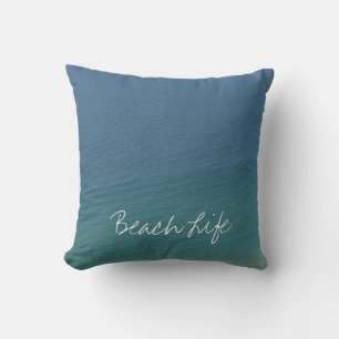 Strandleven Citaten Oceaan Water Blauw Abstract Co Buitenkussen