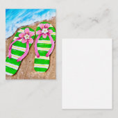 Strandleven Flip Flops Platte Notitiekaarten Notitiekaartje (Voorkant / Achterkant)