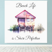 Strandleven is kustperfectie canvas afdruk (Insitu (Houten vloer))