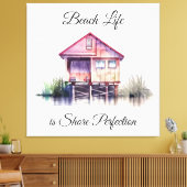 Strandleven is kustperfectie canvas afdruk (Insitu (Woonkamer))