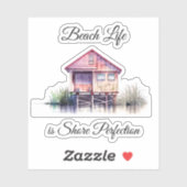 Strandleven is kustperfectie sticker (Vel)