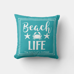 Strandleven Krab Zeester Kust Chic Nautilisch Kussen