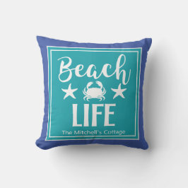 Strandleven Krab Zeester Kust Chic Nautilisch Kussen