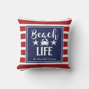 Strandleven Krab Zeester Kust Chic Nautilisch Kussen