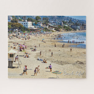 Strandleven! Laguna Beach zand en mensen Legpuzzel