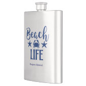 Strandleven Quote Zeevaart Kust Zomer Marineblauw Flacon (Links)