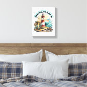 Strandleven | Tropische vuurtoren kunst Canvas Afdruk (Insitu (Slaapkamer))