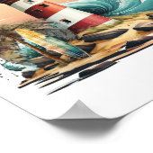 strandleven | Tropische vuurtorenkunst Poster (Hoek)