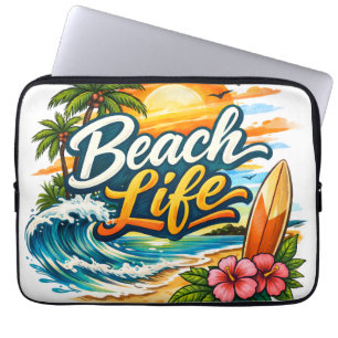 Strandleven – Tropische Zonsondergang Surf Laptop Sleeve
