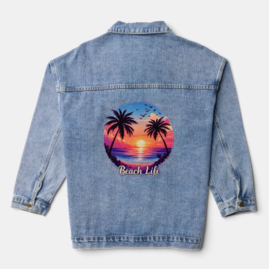 Strandleven Vibes Denim Jacket (Achterkant)