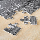 Strandleven Zwart en Wit Foto Typografie Legpuzzel (Zijkant)