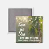 Strandlichten Palm Tropical Save the Date Magneet (Voorkant / Achterkant)