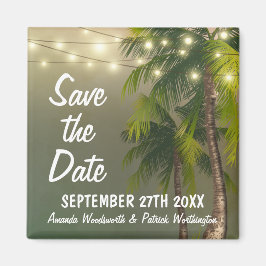 Strandlichten Palm Tropical Save the Date Magneet