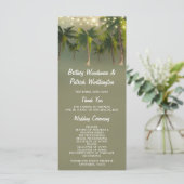 Strandlichten Palm tropische bruiloft programma's (Staand voorkant)