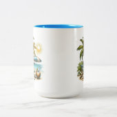 Strandliefhebber Groot Tweekleurige Koffiemok (Center)