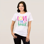 Strandliefhebber "Ik hou van het strand" Tri-Blend Shirt (Voorkant volledig)