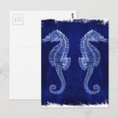 strandliefhebber kust oceaan blauwe zeepaardjes briefkaart (Voorkant / Achterkant)