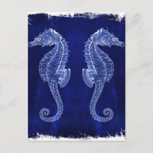 strandliefhebber kust oceaan blauwe zeepaardjes briefkaart (Voorkant)