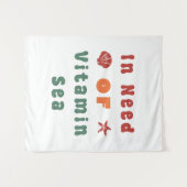 Strandliefhebber Summer Quote Retro Typography Art Wandkleed (Voorkant (horizontaal))