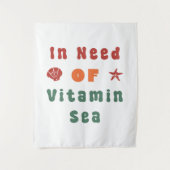 Strandliefhebber Summer Quote Retro Typography Art Wandkleed (Voorkant)