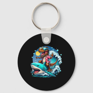 Strandliefhebber T-rex Dinosaurus Ridder Haai Surf Sleutelhanger