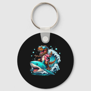 Strandliefhebber T-rex Dinosaurus Ridder Haai Surf Sleutelhanger