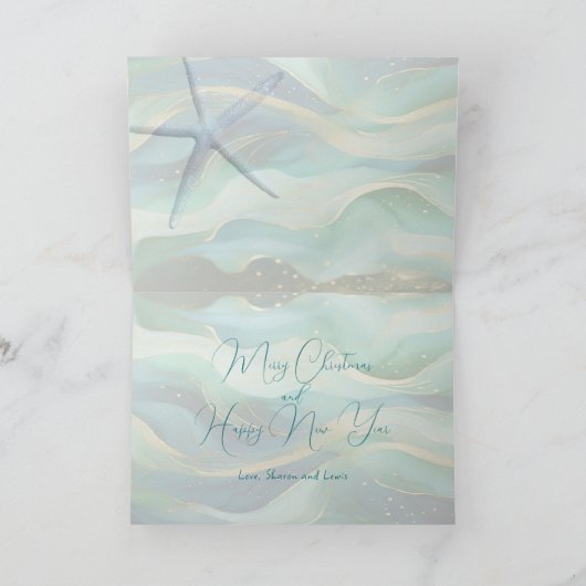 Strandliefhebbers Hart Foto Template Kerst Kaarten (Binnen)