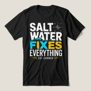 Strandliefhebberskleding: Zoutwater lost alles op  Tri-Blend Shirt