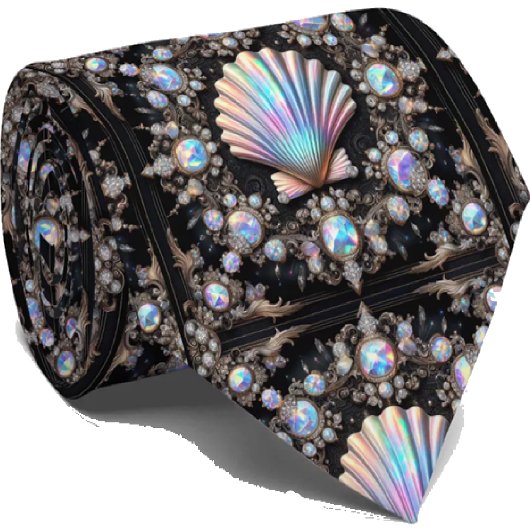 Strandliefhebbersstrik | Opal Diamant Schelp Patro Stropdas